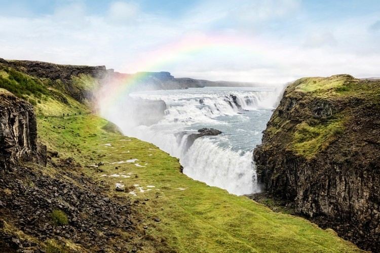 Waterfalls Iceland Gullfoss waterfall vacation