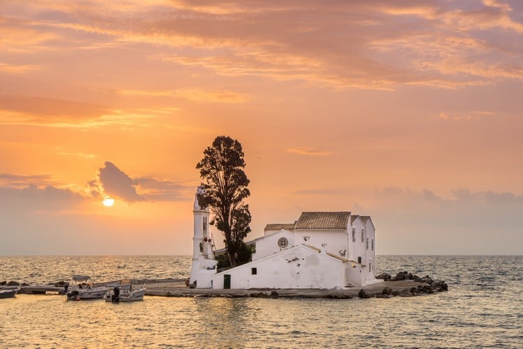 Corfu Sights Vlacherna Monastery Greece