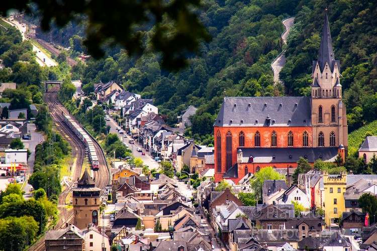 Rhine Valley train route Germany Train travel through Europe