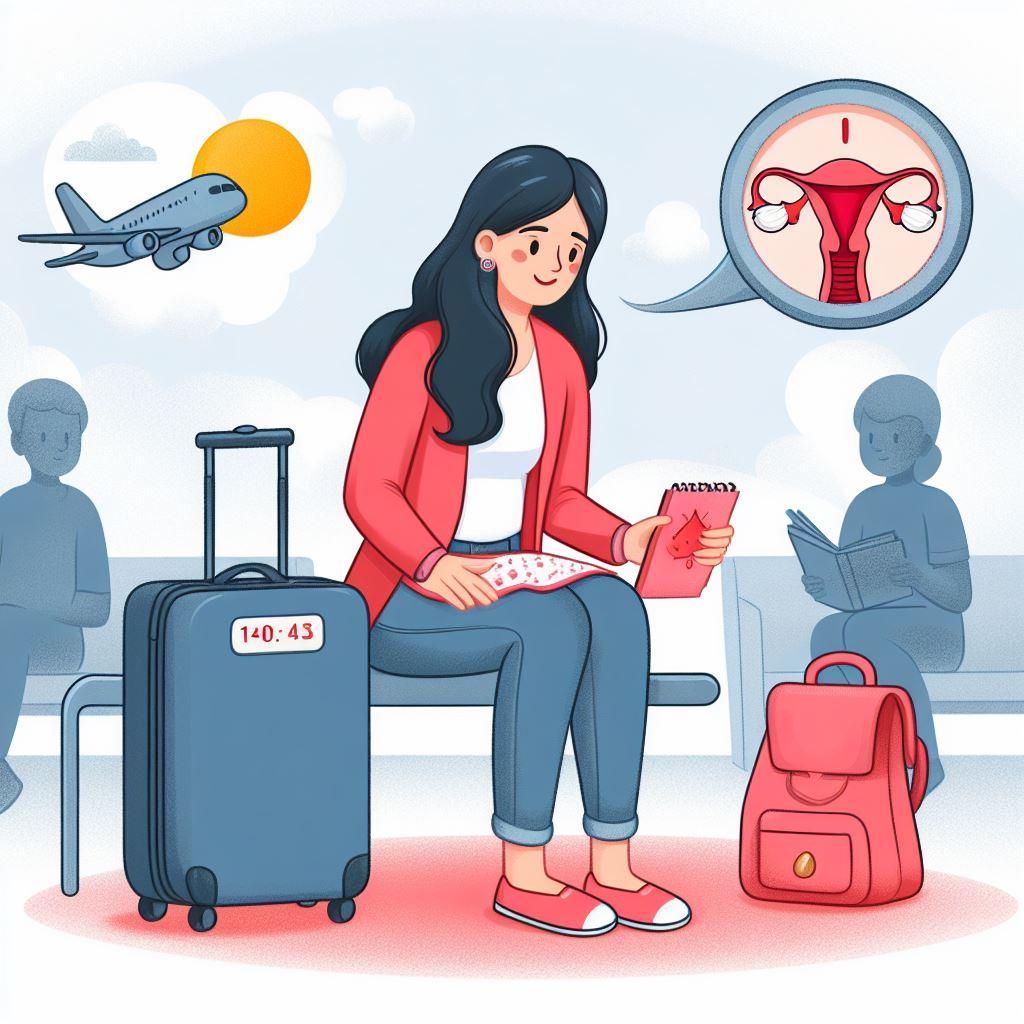 Woman traveling during her menstruation period